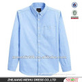 Exclusive style Custom-made 100%Cotton Blue Oxford Workwear Shirt with Elegant pocket